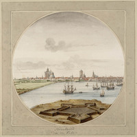 R+ 100
<br/>
Gezicht op Stralsund
<br/>
<em>Call, Jan van (I) (1656-1706)</em>